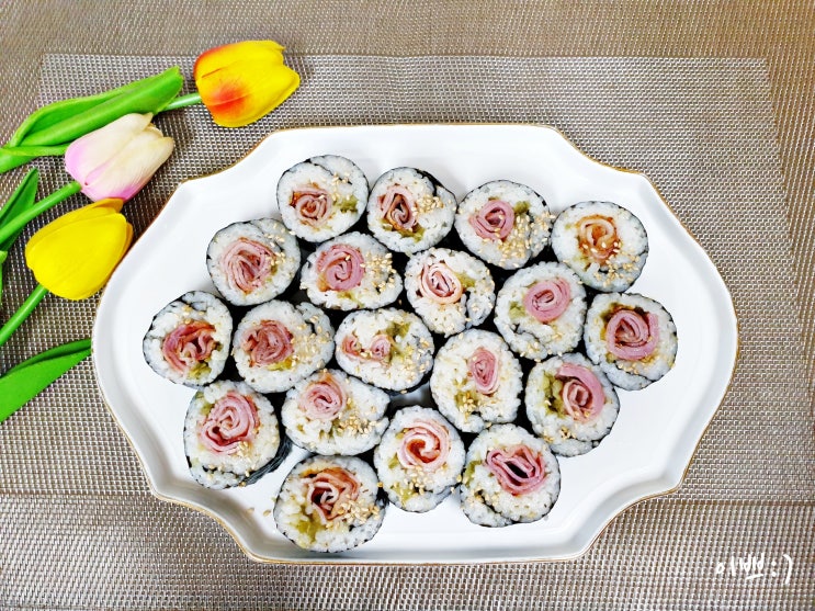  [오늘 뭐 먹지?] 꽃 김밥, 김밥만들기