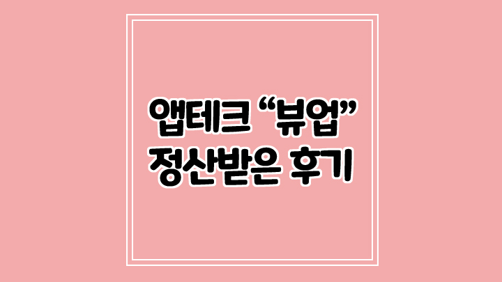  앱테크 뷰업 5만원 정산받은 후기