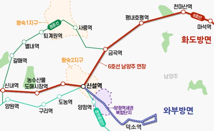  남양주시 6호선 연장노선 변경논란 (화도·마석역 → 양정역세권·와부)