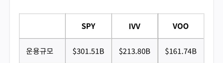 미국주식 해외주식 s&p500지수 추종 ETF SPY VOO IVV 차이 수수료 비교 수익률 주가 전망 배당률 배당금 등