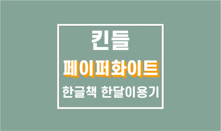 킨들 페이퍼화이트 한글책 읽기 : 한달사용기