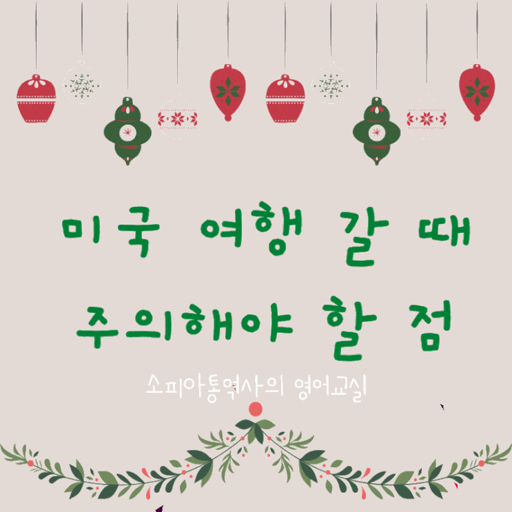  상식과 영어를 한번에 잡는 소피아통역사의 영어교실 : 원어민 친구가 알려준 미국 여행 갈 때 주의해야 할 점 !