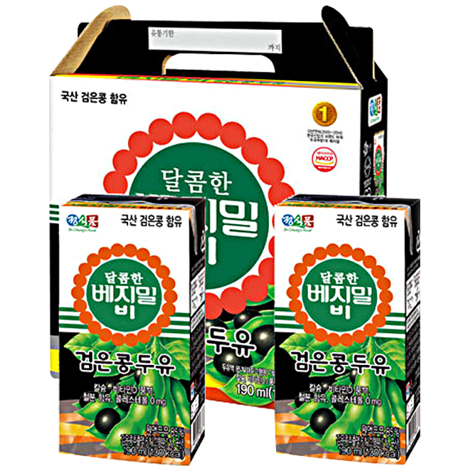 당신만 모르는 베지밀 달콤한 B 검은콩 두유, 190ml, 64개(로켓배송) ···