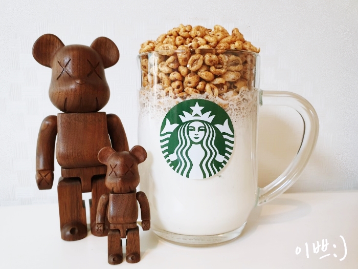  [홈카페] 달달한 죠리퐁라떼 나무베어브릭과 함께!!