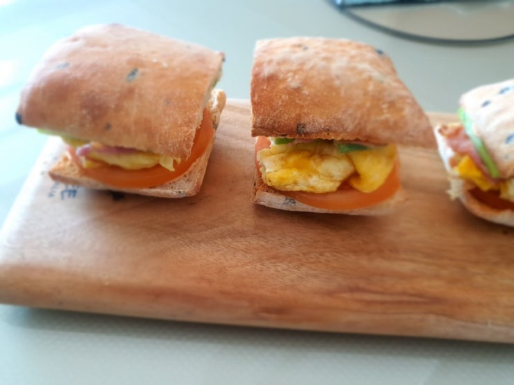 「샌드위치로 여는 맛있는 아침」 노브랜드 치아바타로 만드는 치아바타 샌드위치