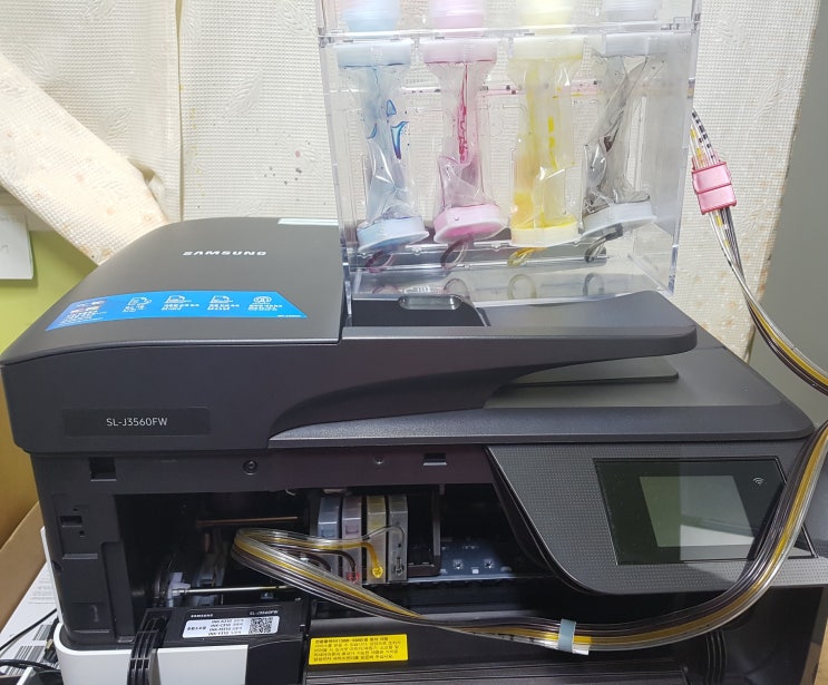  프린터 판매 임대 수리 전문점 프린텍울산입니다. - slj3560fw 공급기를 프린터 위로 올렸습니다. 잉크 보충 받을 수 있나요???