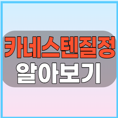  카네스텐질정 사용전 알아두면 도움이 되는 사용방법 및 주의사항