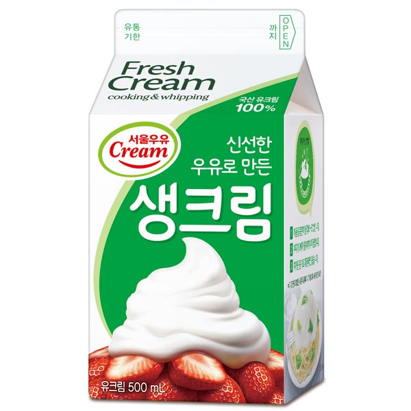 인기 급상승인 서울우유 동물성 생크림 500g+아이스박스, 500g, 1개 ···
