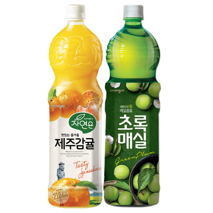 인기 급상승인 웅진 과일주스 2종세트, 1500ml, 2병, 자연은 감귤주스 1.5L 1병 + 초록매실 1.5L 1병, 1세트(로켓배송) 알아요?