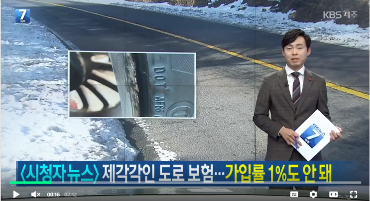 [시청자뉴스] 제각각인 도로 보험…가입률 1%도 안 돼 / KBS뉴스