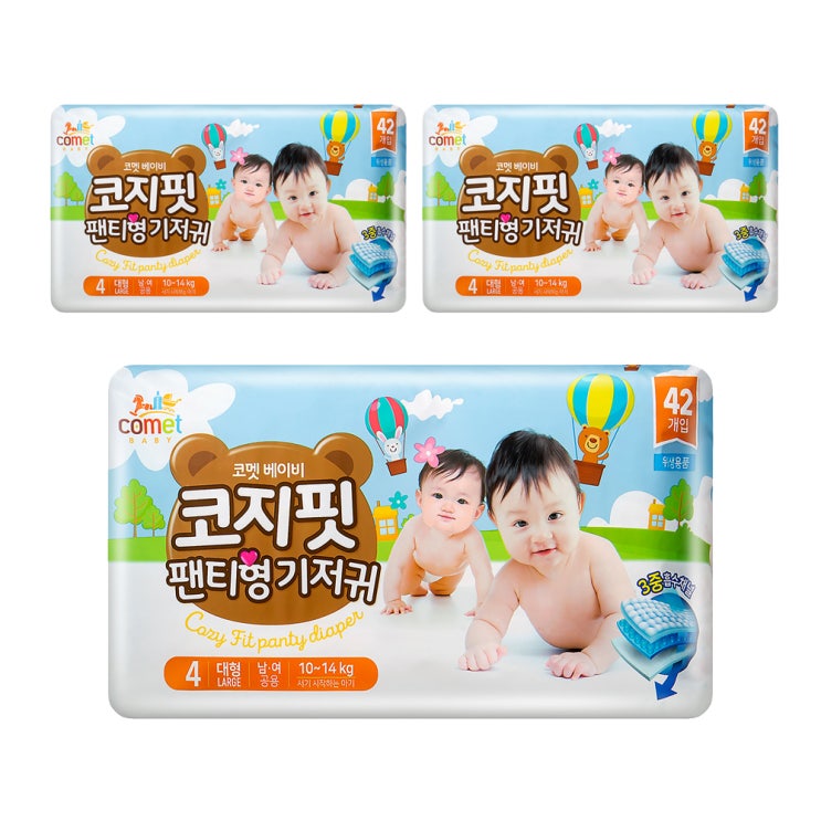 잘나가는 코멧 베이비 코지핏 팬티형 기저귀 남여공용 대형(10~14kg), 126매(로켓배송) 추천해요 잘나가는 코멧 베이비 코지핏 팬티형 기저귀 남여공용 대형(10~14kg), 126매(로켓배송) 추천해요