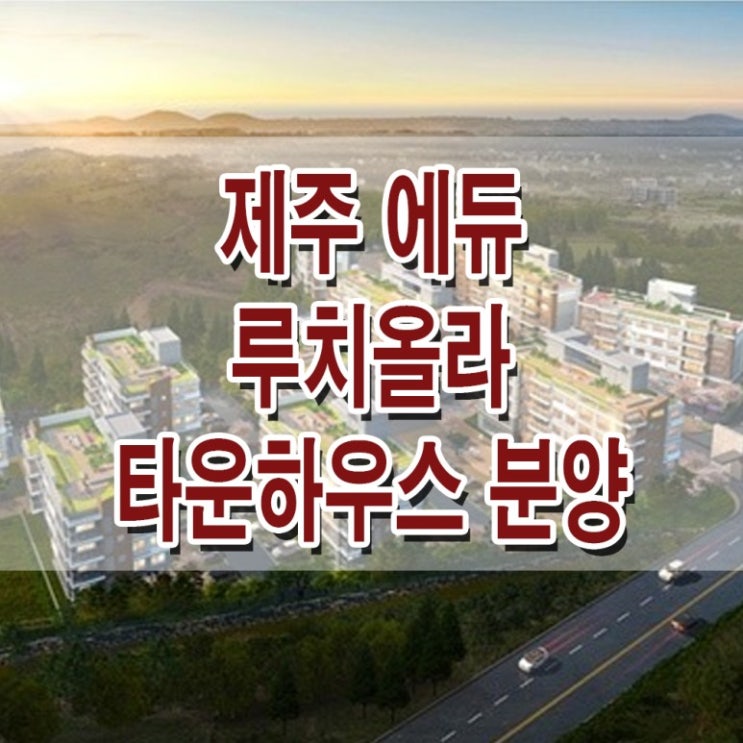  <제주 아파트>제주 에듀 루치올라 모델하우스 분양가 제주도 영어 교육 도시 타운하우스 아파트 분양 홍보관