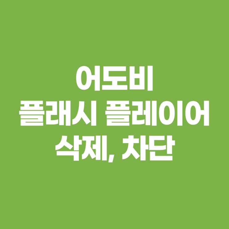  크롬 어도비 플래시 플레이어 삭제, 차단하는 법