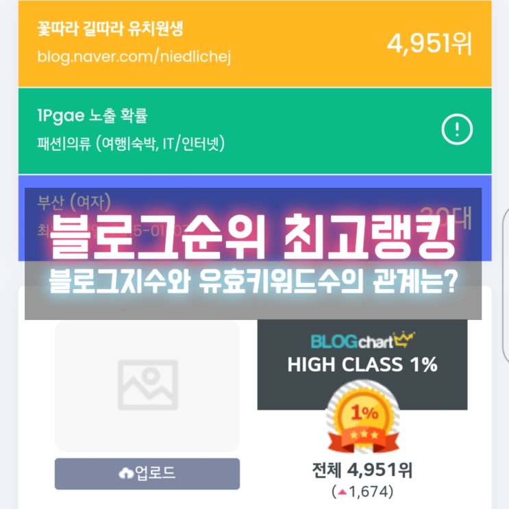  블로그순위 최고랭킹 경신! 우상향하는 블로그지수와 유효키워드수