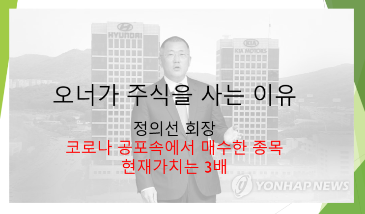  오너가 주식을 사는 이유 (feat. 코로나 공포속 정의선 회장의 매수주식 현재가치는 3배)