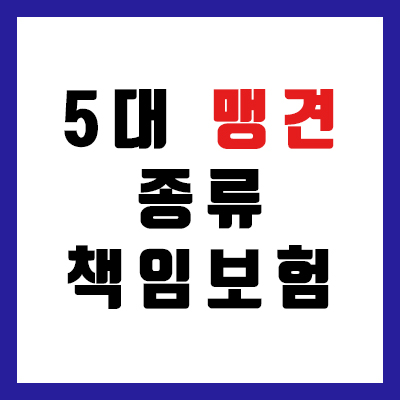  5대 맹견 종류, 소유자 맹견 책임보험 가입 의무화