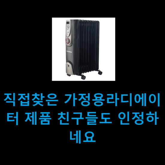 직접찾은 가정용라디에이터 제품 친구들도 인정하네요 직접찾은 가정용라디에이터 제품 친구들도 인정하네요