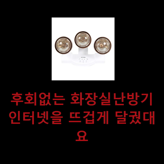 후회없는 화장실난방기 인터넷을 뜨겁게 달궜대요 후회없는 화장실난방기 인터넷을 뜨겁게 달궜대요