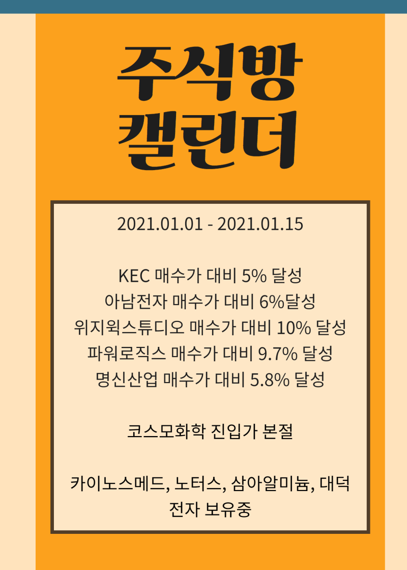 주식1월, 중간 수익공개 (아남전자, KEC,파워로직스,명신산업) : 네이버 블로그