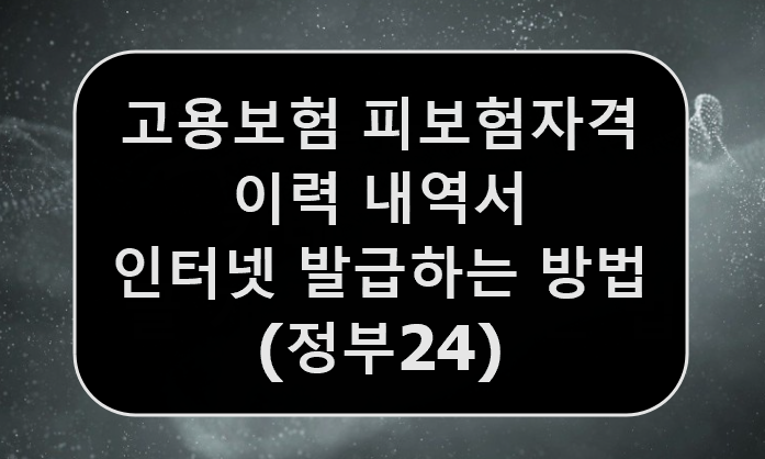  고용보험 피보험자격 이력내역서 인터넷 발급하기 (정부24)