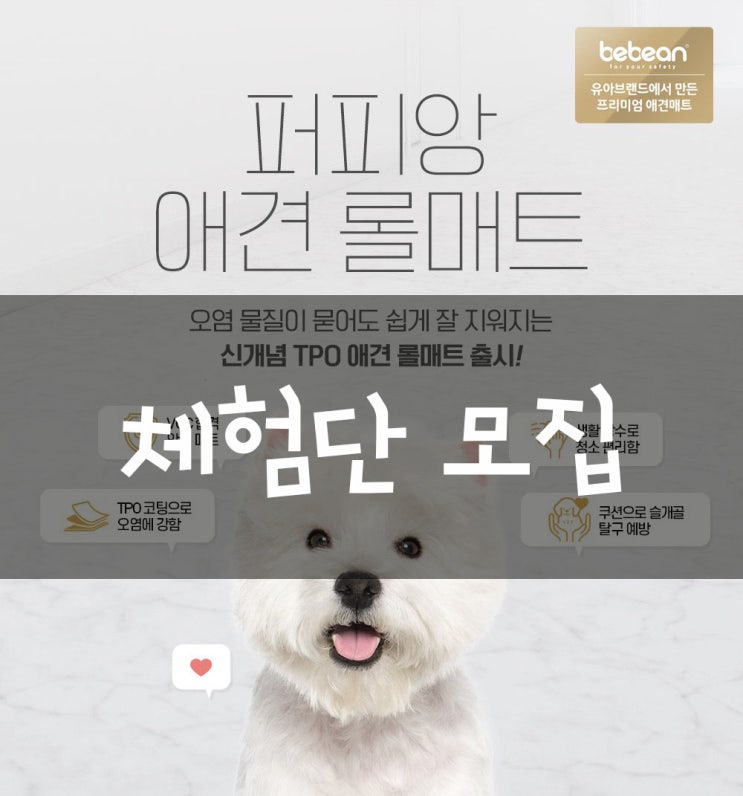  퍼피앙 애견롤매트 체험단 모집(~1/25)