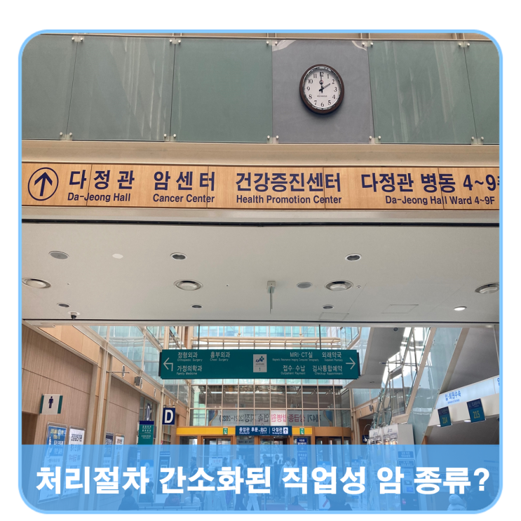  처리절차 간소화 된 직업성 암, 그 종류는?