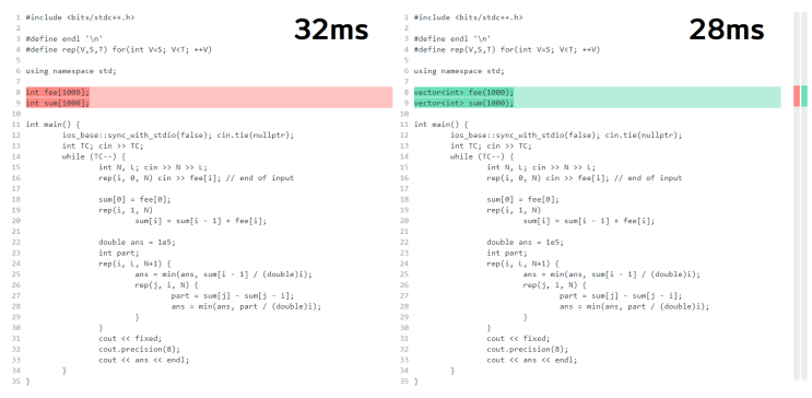 [C/C++]알고스팟에선 vector가 배열보다 빠릅니다. 아무튼 그렇습니다.