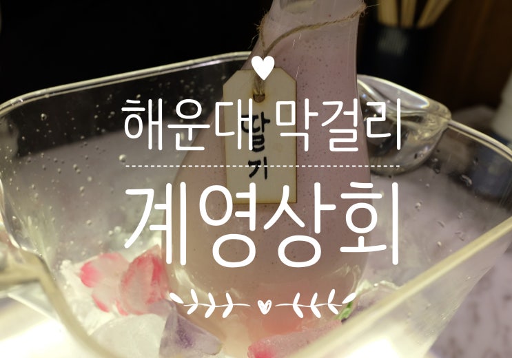  이색 술집/깔끔하고 맛있는 해운대 막걸리, 계영상회