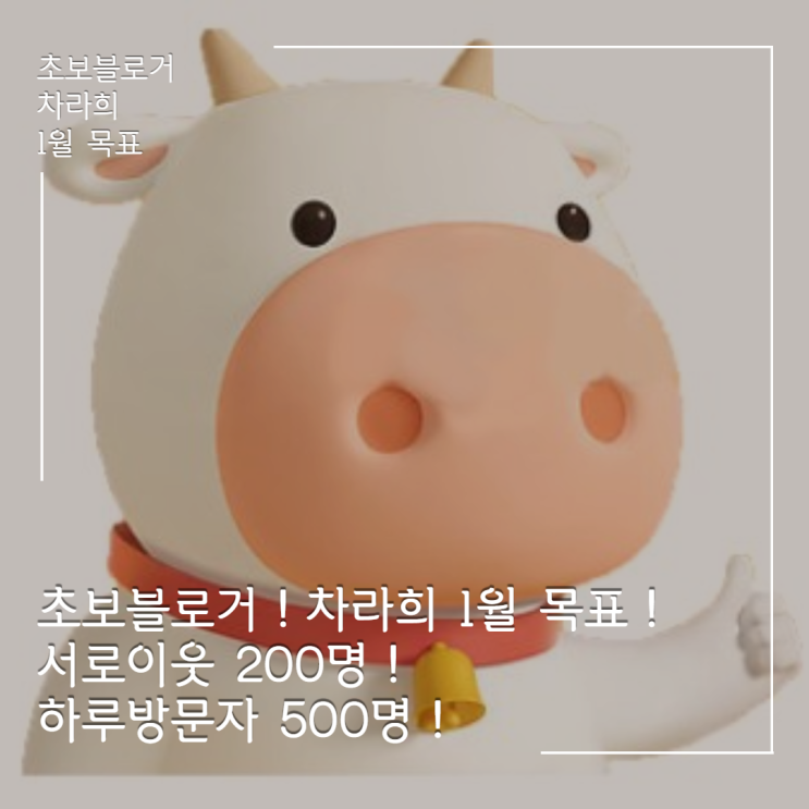  블린이 차라희 1월 목표!