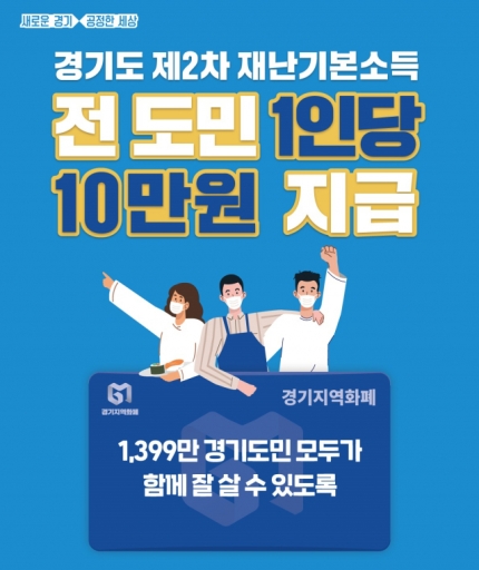  경기도 2차 재난기본소득 지급결정! 10만원 지급받으세요!