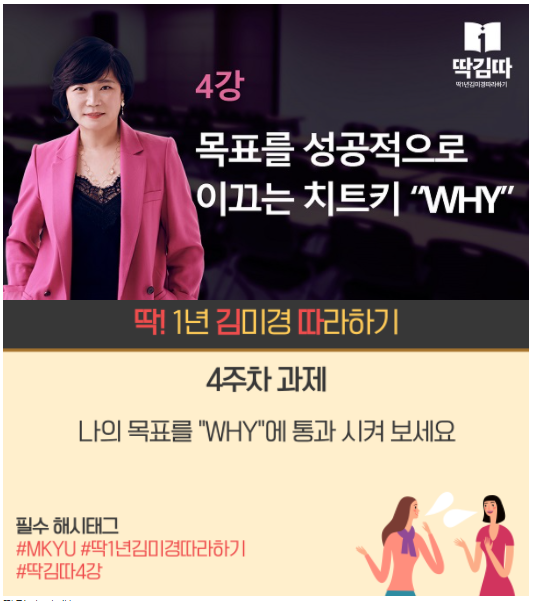  나의 목표를 "WHY"에 통과 시켜 보세요 - 딱김따 4강 과제