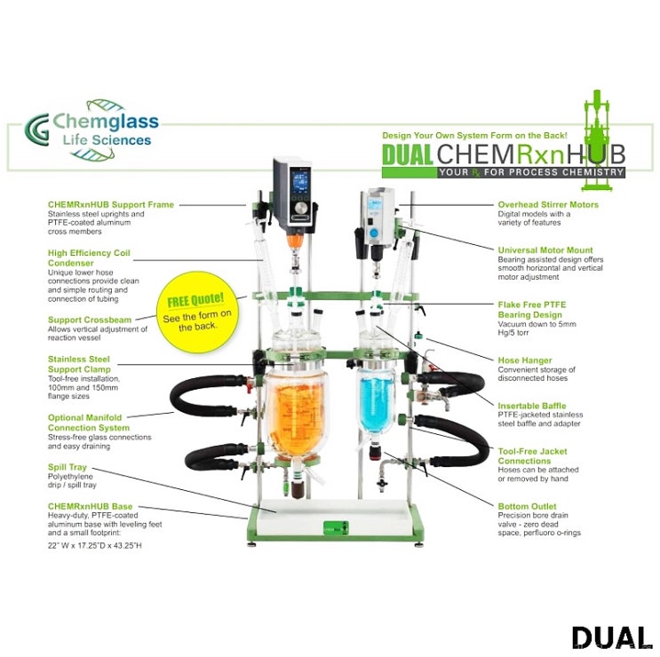 Small Scale Dual & Triple Jacketed Reactor, Bench-Top / 자켓식 듀얼 & 트리플 소형 반응 시스템 1L ,2L or 1L ,2L ,5L