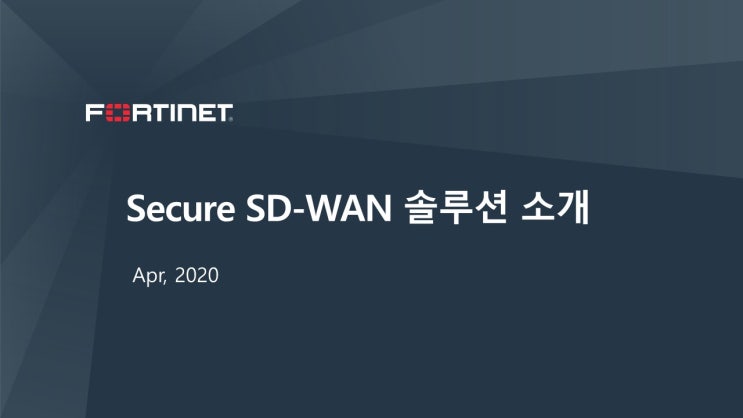 포티넷 SD-WAN 표준 소개서