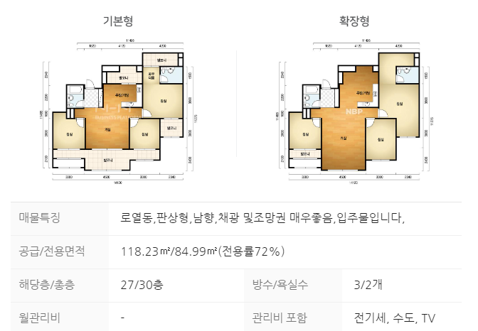  아파트면적-전용면적,공용면적,공급면적,계약면적