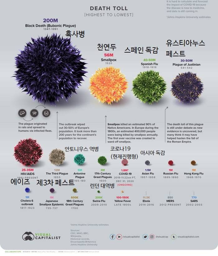 전세계를 공포에 떨게 한 전염병 전세계를 공포에 떨게 한 전염병