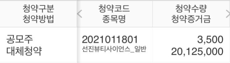  선진뷰티사이언스 공모주 청약 완료
