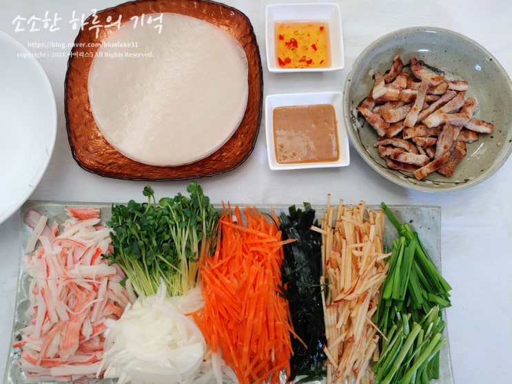  간단한 월남쌈과 땅콩소스 만들기