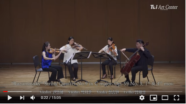 라주모프스키 현악 사중주 9번 다장조 Op. 59, No. 3, 1악장 & 4악장 라주모프스키 현악 사중주 9번 다장조 Op. 59, No. 3, 1악장 & 4악장