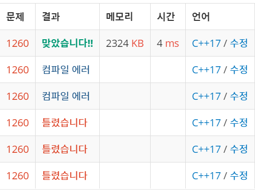  [C++]백준 1260번: DFS와 BFS