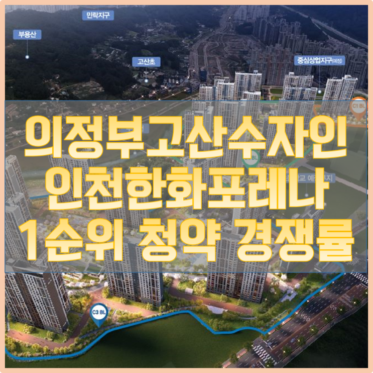  의정부고산수자인 인천한화포레나 1순위 청약 경쟁률