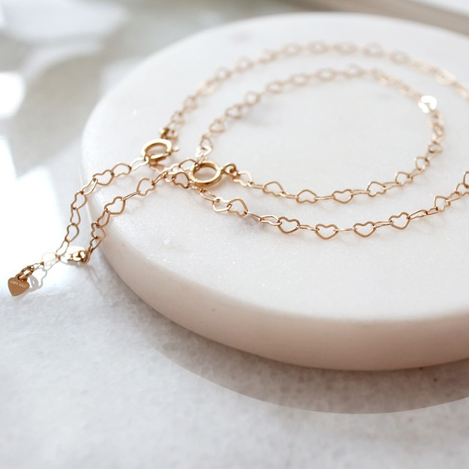 당신만 모르는 골드티아라 14K GF Heart Chain 팔찌 발찌 ··· 당신만 모르는 골드티아라 14K GF Heart Chain 팔찌 발찌 ···