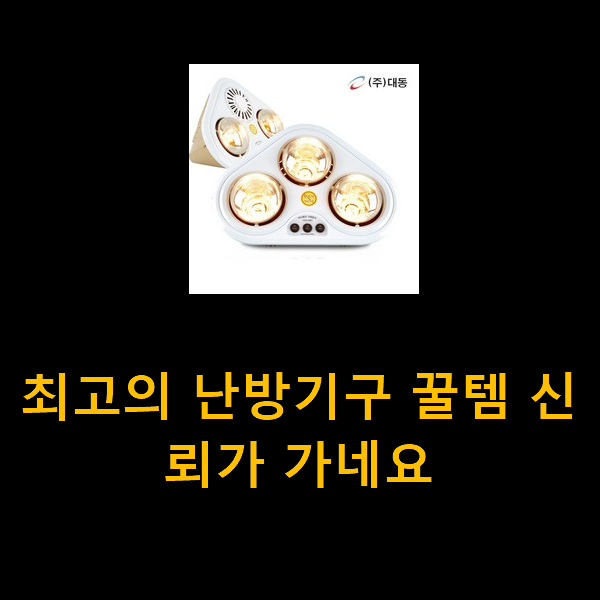  최고의 난방기구 꿀템 신뢰가 가네요