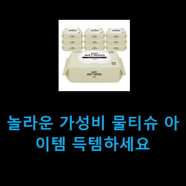  놀라운 가성비 물티슈 아이템 득템하세요