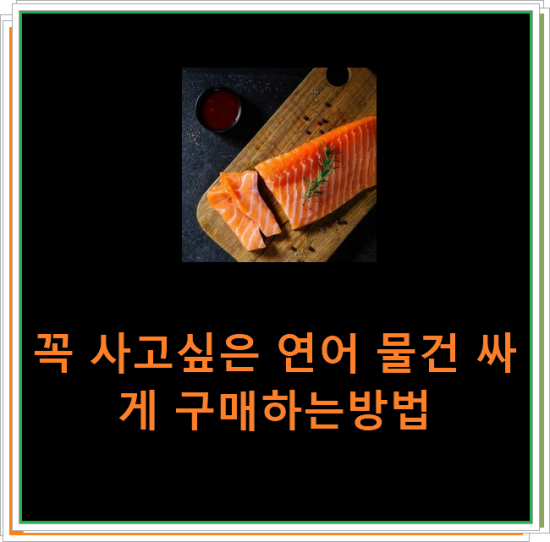 꼭 사고싶은 연어 물건 싸게 구매하는방법