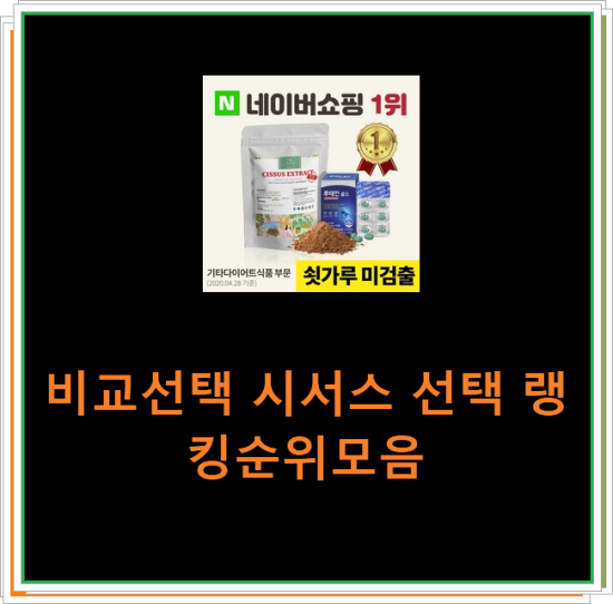 비교선택 시서스 선택 랭킹순위모음