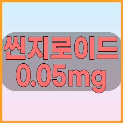  씬지로이드정0.05mg 갑상선기능저하증약 효능과 복용법 그리고 부작용 알아봅시다