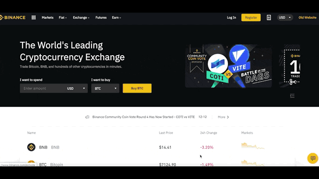  Binance member registration by Email