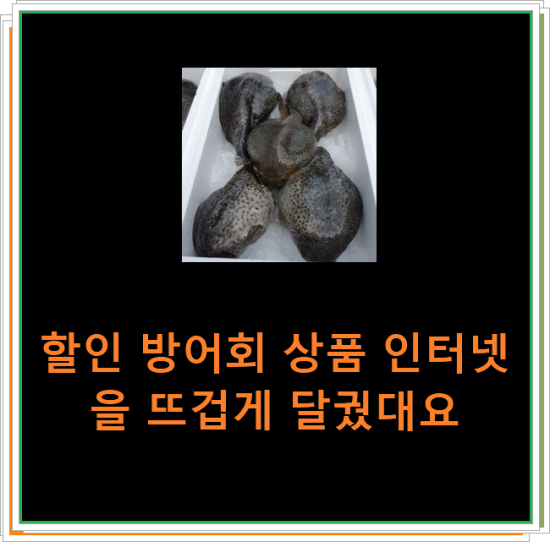 할인 방어회 상품 인터넷을 뜨겁게 달궜대요