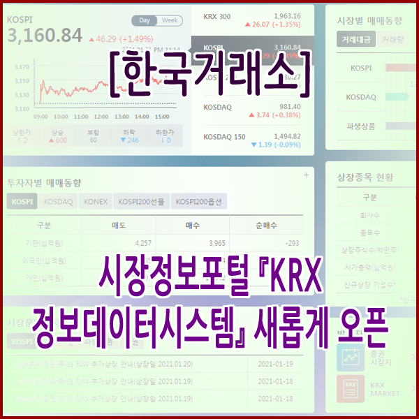  [한국거래소] 시장정보포털『KRX 정보데이터시스템』새롭게 오픈