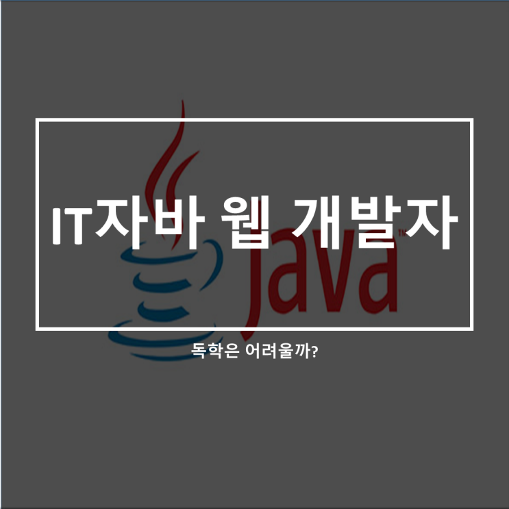  IT 자바 웹 개발자. 참고서, 동영상, 교육... 독학은 어려울까?